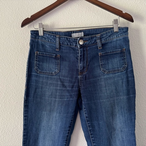 Retro Chic Sun & Shadow Flare Leg Bell Bottom Jeans Maya Wash Size 7 Boho Casual - Picture 3 of 12